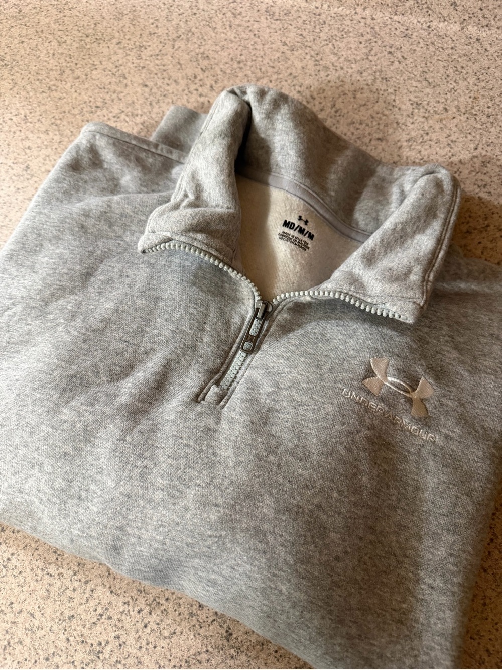 Under Armour Men’s Light Gray Quarter-Zip Pullover